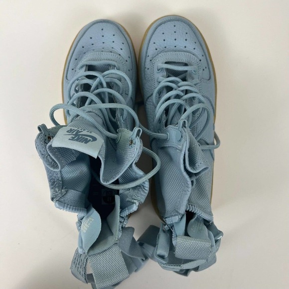 Nike SF Air Force 1 Mid GS “Ocean Bliss” Blue Leather Canvas Sz 4Y - Picture 6 of 8